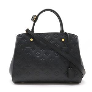 Louis Vuitton Monogram Implant Montaigne MM Handbag Noir Black